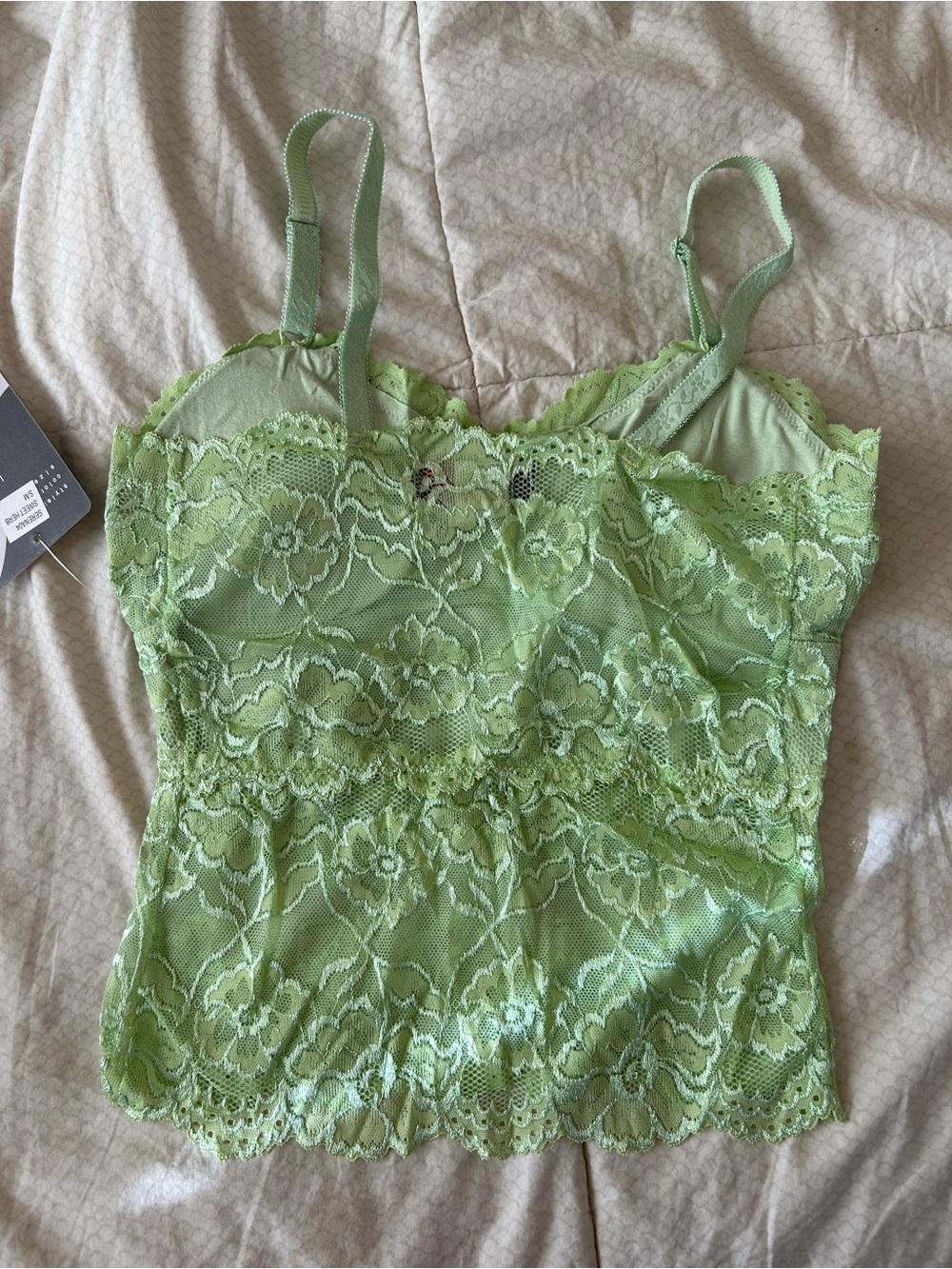 Light Green Lace Camisole Tank Top